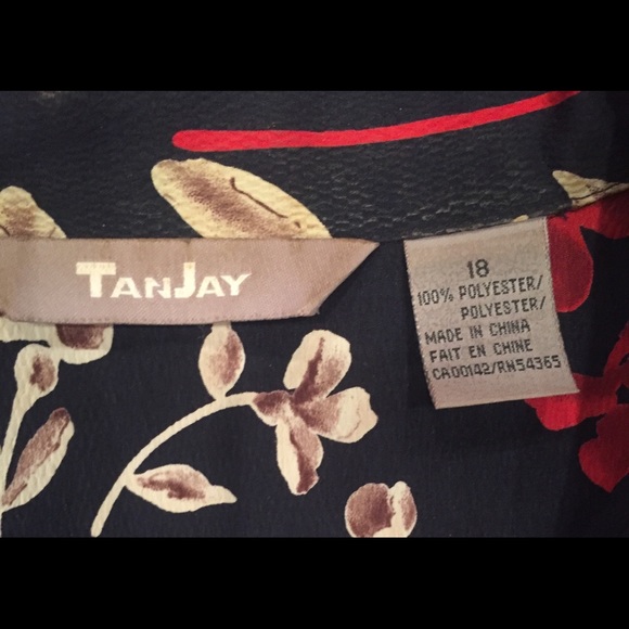 TanJay Ladies Navy, Red & Cream Top & Skirt, Sz 18 - Picture 6 of 7